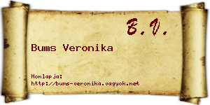 Bums Veronika névjegykártya
